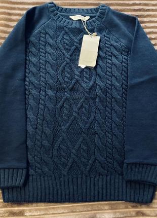 Новый свитер комбинированной вязки mango. размер 9-10 рост 1405 фото