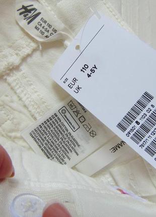 H&m. размеры 4-5, 5-6 и 6-7 лет. новые стильные белоснежные шорты для девочки4 фото