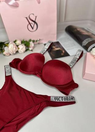 Комплект белья виктория сикрет | женский комплект нижнего белья victoria’s secret rhinestone со стразами