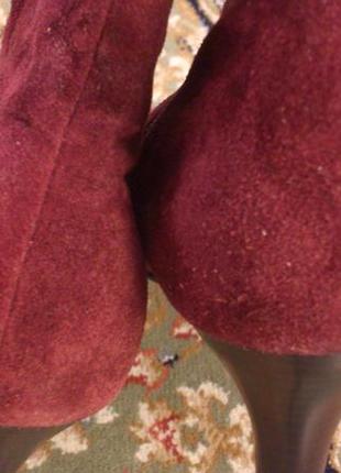 Сапоги замшевые женские бордовые сапожки detmold детмольд чоботи замшеві жіночі р.38,5🇩🇪5 фото