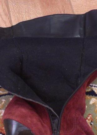 Чоботи замшеві жіночі бордові чобітки detmold детмольд замшеві чоботи жіночі р. 38,5🇩🇪6 фото