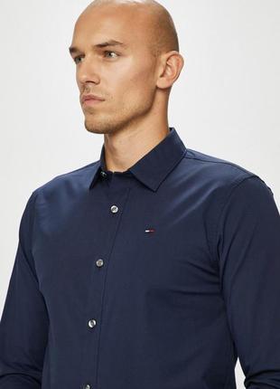 Мужская синяя рубашка tommy hilfiger бренд4 фото