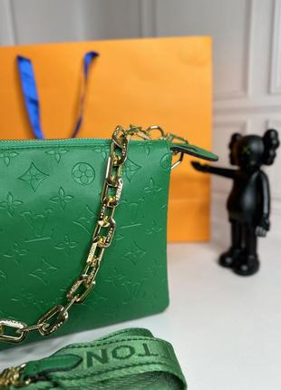 Жіноча стильна сумочка зеленого кольору louis vuitton  ⁇  сумка для дівчат луї віттон6 фото