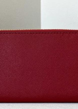 1, червоний сап'яновий шкіряний гаманець майкл корс michael kors jet set travel large оригінал5 фото