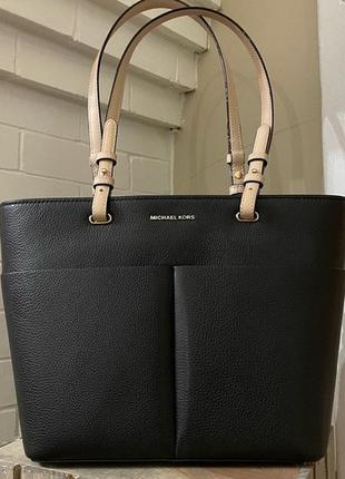 1, черная кожаная сафьяновая сумка michael kors bedford medium средняя  майкл  корс  оригинал6 фото