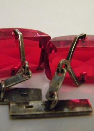 Запонки ссср серебро 875 проба позолота патина звезда 6пф №1087