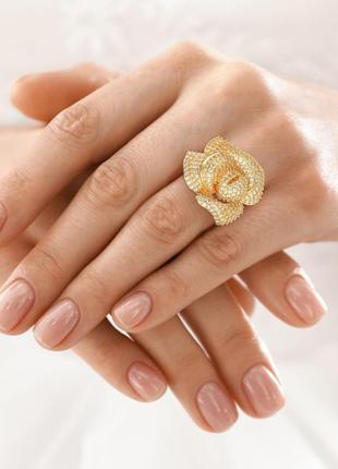 Золотое кольцо цветок с бриллиантами 2,80 карат. белое золото6 фото