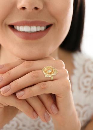Золотое кольцо цветок с бриллиантами 2,80 карат. белое золото7 фото