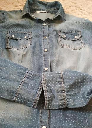 Стильна катоновая джинсова сорочка, італія, р38/407 фото