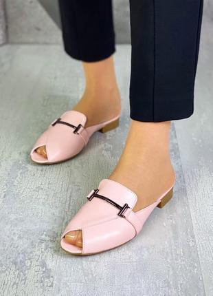 ❤️ кожаные шлепанцы мюли