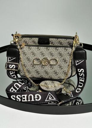 Сумка в стиле guess pochette multi grey1 фото