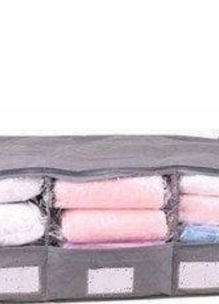 Органайзер для одягу бамбук, кофр для білизни, 65*35*27см,