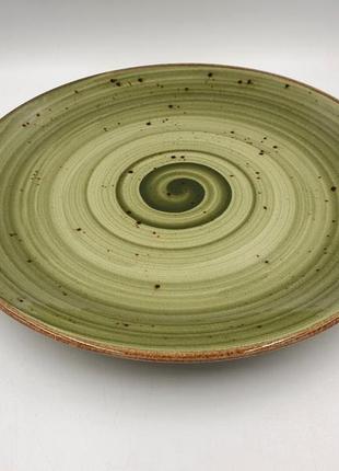 Тарелка сервировочная фарфоровая tulu porselen spiral green