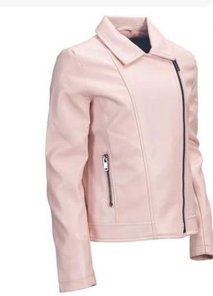 Розовая косухая куртка для девочки3 фото