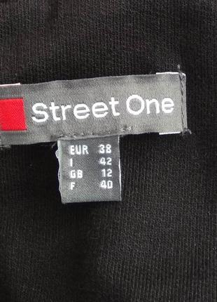 Трикотажный коттоновый женский пиджак street one жакет/классический черный блейзер8 фото