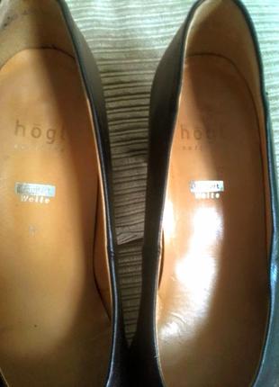 Кожаные туфли hogl comfort weite размер 41 размер (27см)6 фото