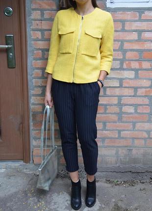 Last price! желтая куртка-жакет букле, рукав 3\4, с-м