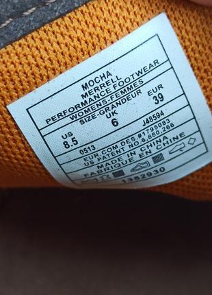 Кожаные кроссовки merrell mocha размер 39 (25 см.)7 фото