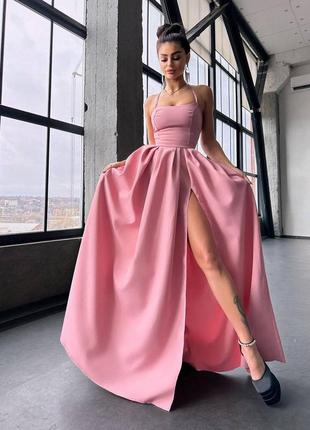 Ніжна сукня максі зі шнурівкою на спинці плаття довгу в підлогу2 фото