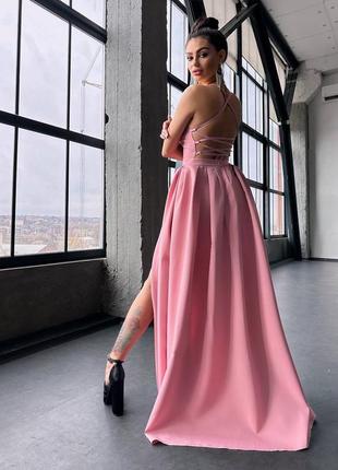 Ніжна сукня максі зі шнурівкою на спинці плаття довгу в підлогу