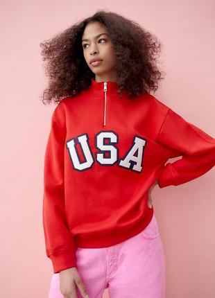 Толстовка с надписью usa zara