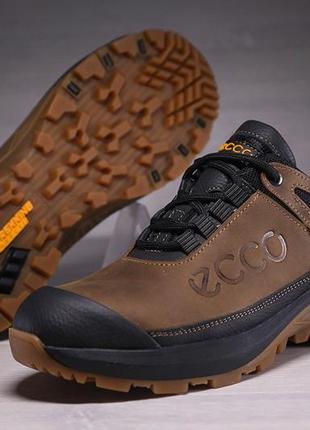 Кроссовки кожаные ecco super track olive