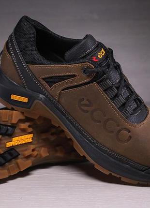 Кроссовки кожаные ecco super track olive5 фото