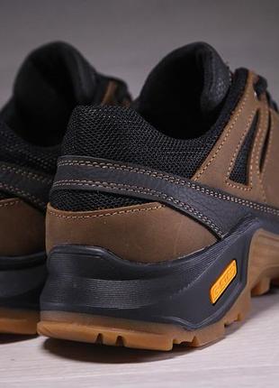 Кроссовки кожаные ecco super track olive6 фото