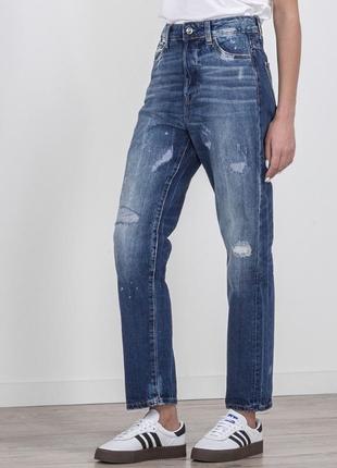 G-star raw 28/30 бойфренды на высокой посадке широкие джинсы синие midge saddle high waist boyfriend fit jeans1 фото