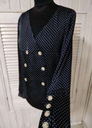 Блузка кофточка блуза на запах с пуговицами зара1 фото