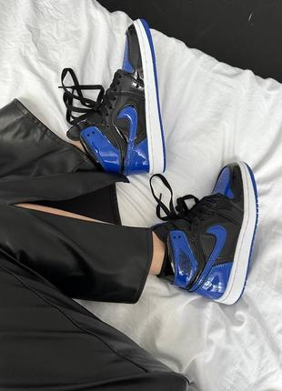 Кроссовки nike air jordan 1 retro black blue5 фото