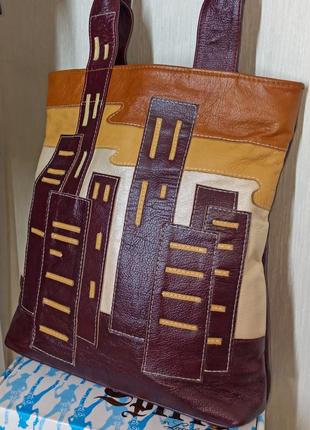Шкіряна сумка від харківського 💙💛 дизайнера.1 фото