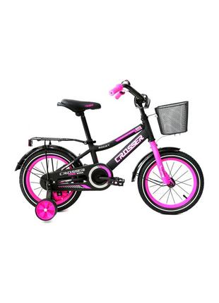 Детский велосипед crosser rocky 12" черно-розовый