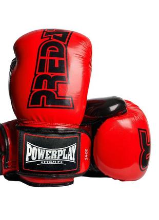 Боксерские перчатки powerplay 3017 красные карбон 16 унций