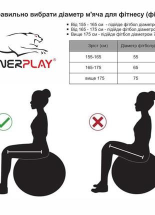 Мяч для фитнеса (фитбол) powerplay 4001 ø75 cm gymball фиолетовый + насос6 фото