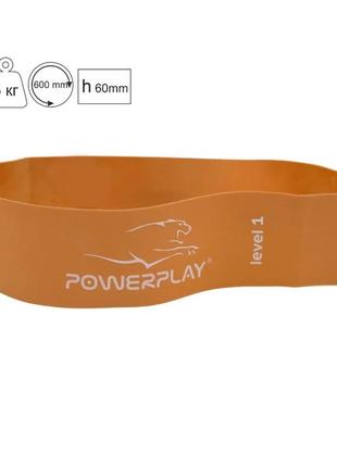 Фітнес-резинка powerplay 4140 level 1 (600*60*0.6 мм, 5 кг) помаранчева1 фото