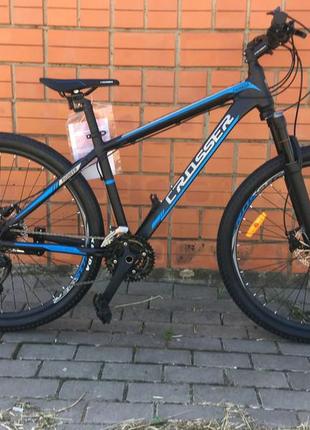 Велосипед найнер crosser pionner 29" (рама 17,5, гидравлика, вилка воздух) 2021 черно-синий1 фото