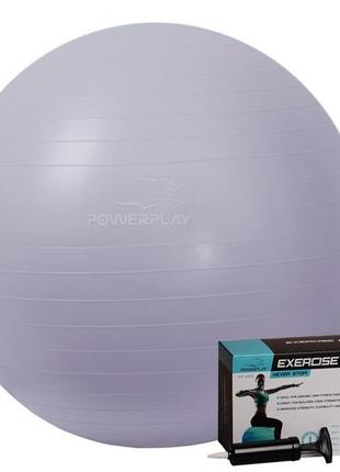 М'яч для фітнесу (фітбол) powerplay 4001 ø75 cm gymball sky blue + насос1 фото