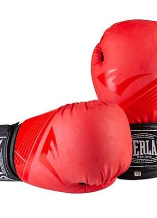 Боксерские перчатки everlast матовый 10oz красные ev3597/10r2 фото