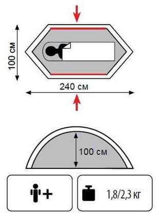 Одноместная двухслойная легкая туристическая палтка tramp lightbicycle (v2) trt-033