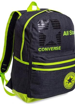 Рюкзак міський, спортивний converse ga-5636-2 (pl, р-р 43х30х12см, чорно-зелений)2 фото