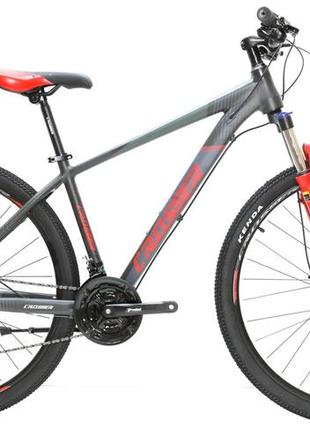 Велосипед найнер crosser 075с 29" (рама 17, 21s) hidraulic shimano сіро-червоний