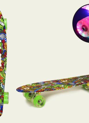 Пенні борд penny board sc20428 22" 56*15 см колеса pu світло