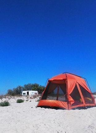 Большой шестигранный кемпинговый тент-шатер. шатер tramp lite mosquito orange tlt-009.024 фото