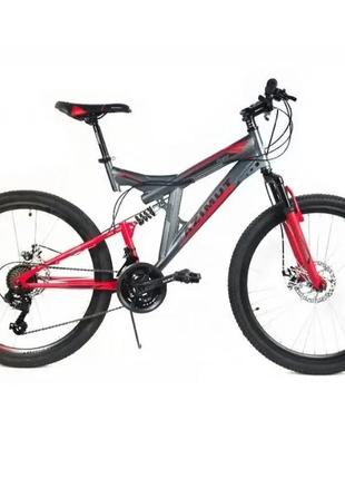 Гірський велосипед azimut power 26 gd рама 19,5 сіро-червоний