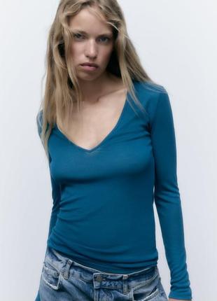 Кофточка xs-s zara блуза женская пуловер реглан лонгслив женский2 фото