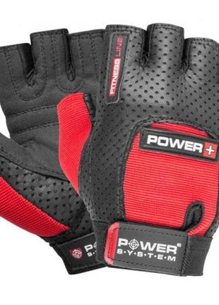 Перчатки для фитнеса и тяжелой атлетики power system ps-2500 power plus black/red m