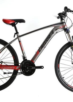 Велосипед найнер crosser quick 29" (рама 19, 21s) hidraulic shimano сіро-червоний