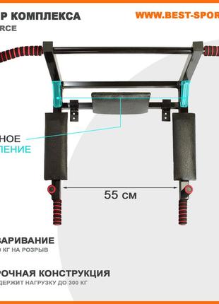 Настенный тренажер турник брусья пресс 3 в 1 iron force, купить5 фото