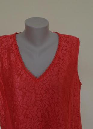 Шикарная фирменная блуза из гипюра свободного фасона,красного цвета,индия3 фото